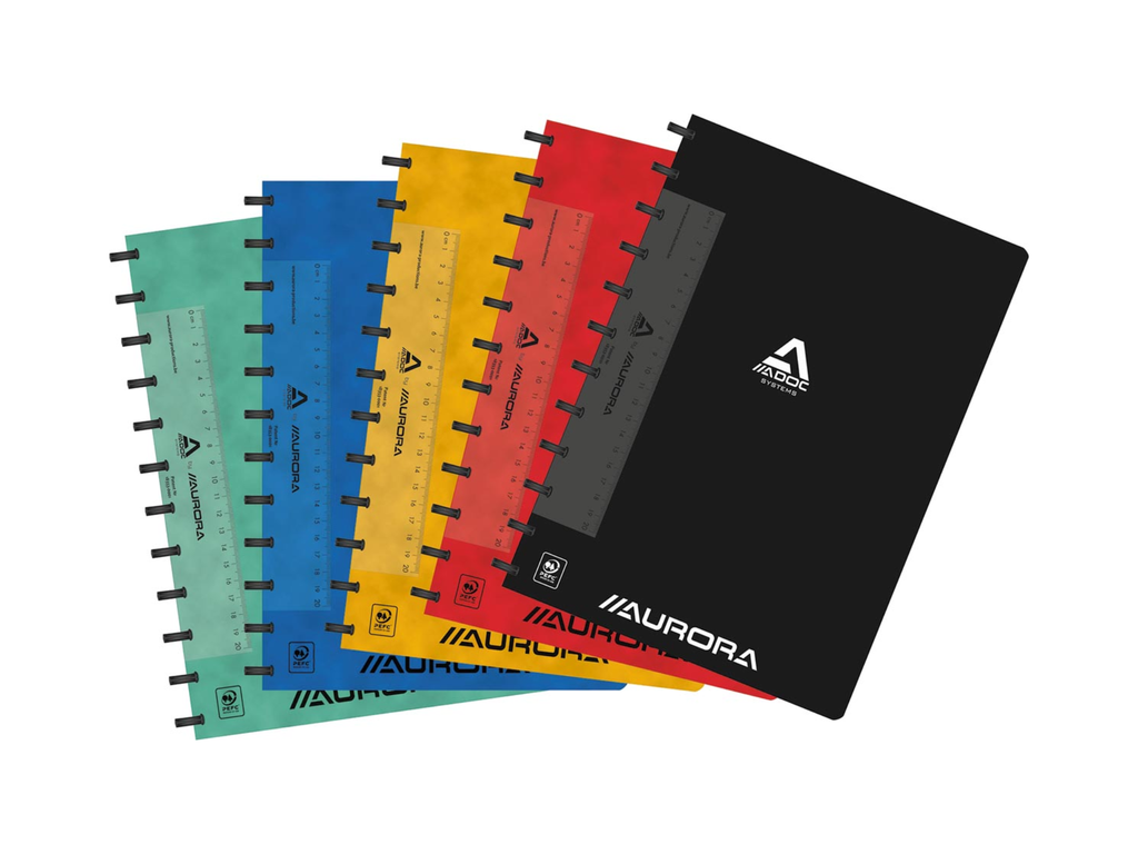 Schrift Adoc Classic Lyon karton A4 geruit 144blz met meetlat en kantlijn assorti