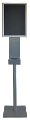 Desinfectiezuil met kliklijst A3 150cm grijs