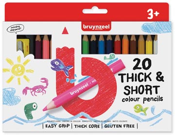 Kleurpotlood Bruynzeel Kids Thick&Short assorti (20)