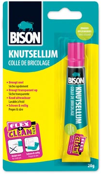 Knutsellijm Bison Flex&Clean 20g transparant blister