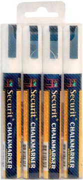 Krijtmarker Securit Original SMA510 medium beitelpunt 2-6mm wit blister (4)