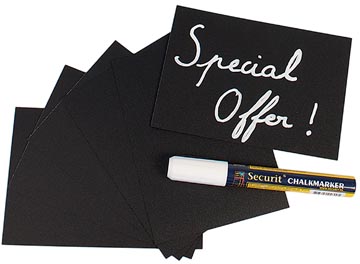Krijtbordje Securit A6 met marker en houders (20)