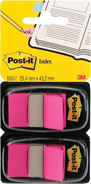Index Post-It Standaard 25,4x43,2mm roze blister (2)