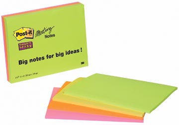 Memoblok Post-It Super Sticky Meeting Notes 152x203mm 45vel assorti (4)
