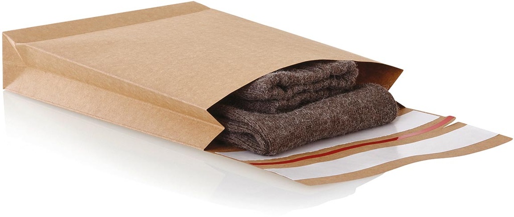 Zakomslag met balg 162x229x40+100mm bruin Z/V + strip (250)