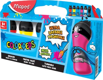 Plakkaatverf Maped Color'peps ophangdoos primaire kleuren 6x75ml assorti (6)