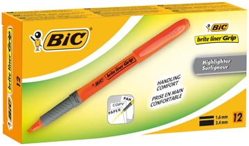 Markeerstift Bic Highlighter Grip oranje (12)