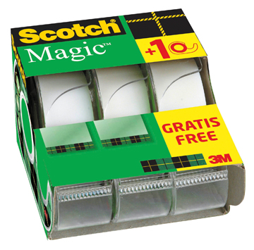 Plakband Scotch magic 19mmx7,5m (2+1)