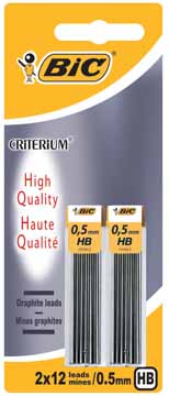 Potloodstift Bic Criterium HB 0,5mm blister (2x12)