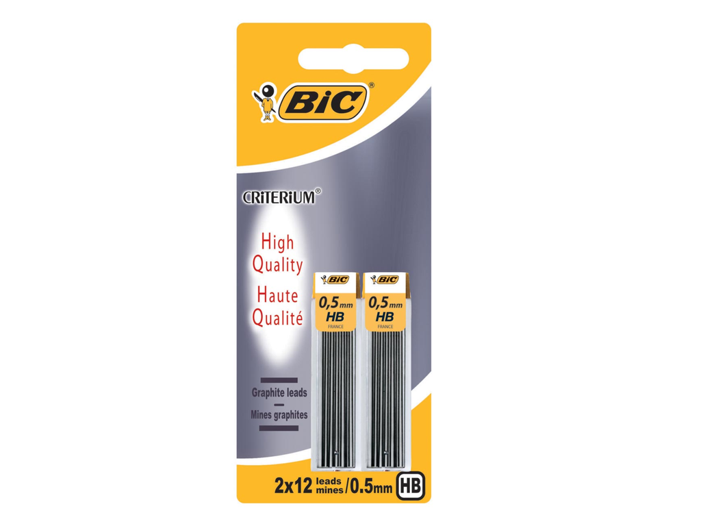 Potloodstift Bic Criterium HB 0,5mm blister (2x12)