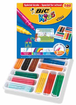 Viltstift Bic kids visacolor classpack assorti (144)