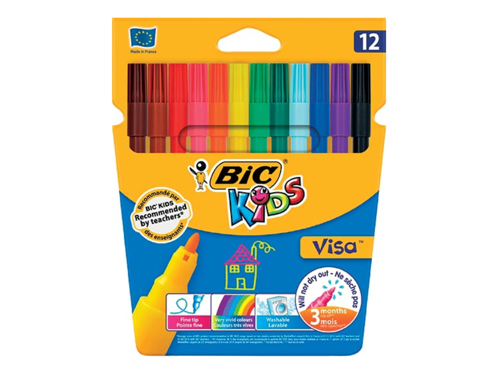 Viltstift Bic Kids Visacolor assorti (12)