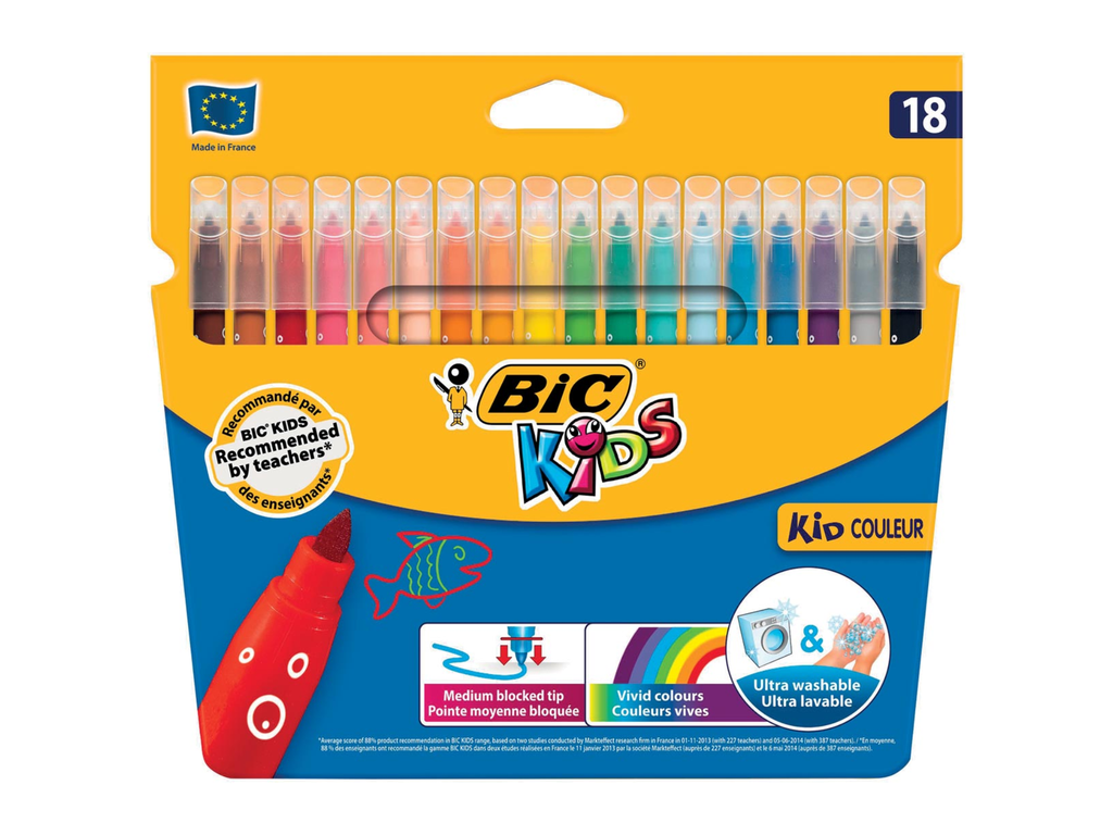 Viltstift Bic kids couleur medium assorti (18)