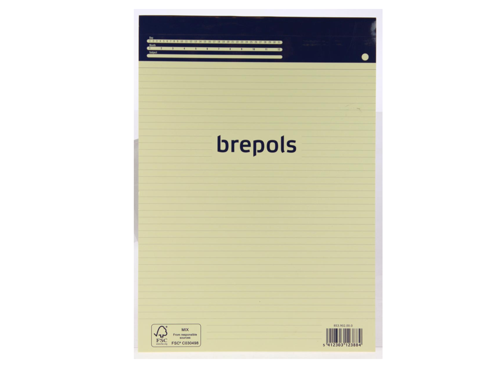 Schrijfblok Brepols 21x29,7cm gelijnd 100blz