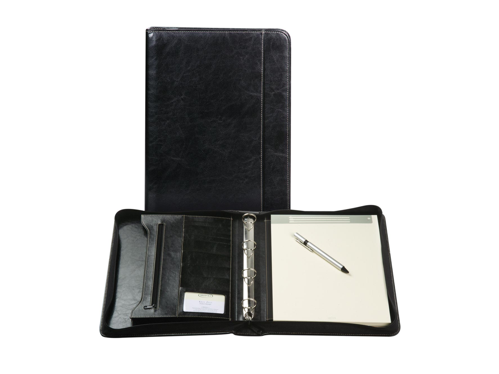 Schrijfmap Brepols palermo 4-ringen 25,5x34,7cm zwart