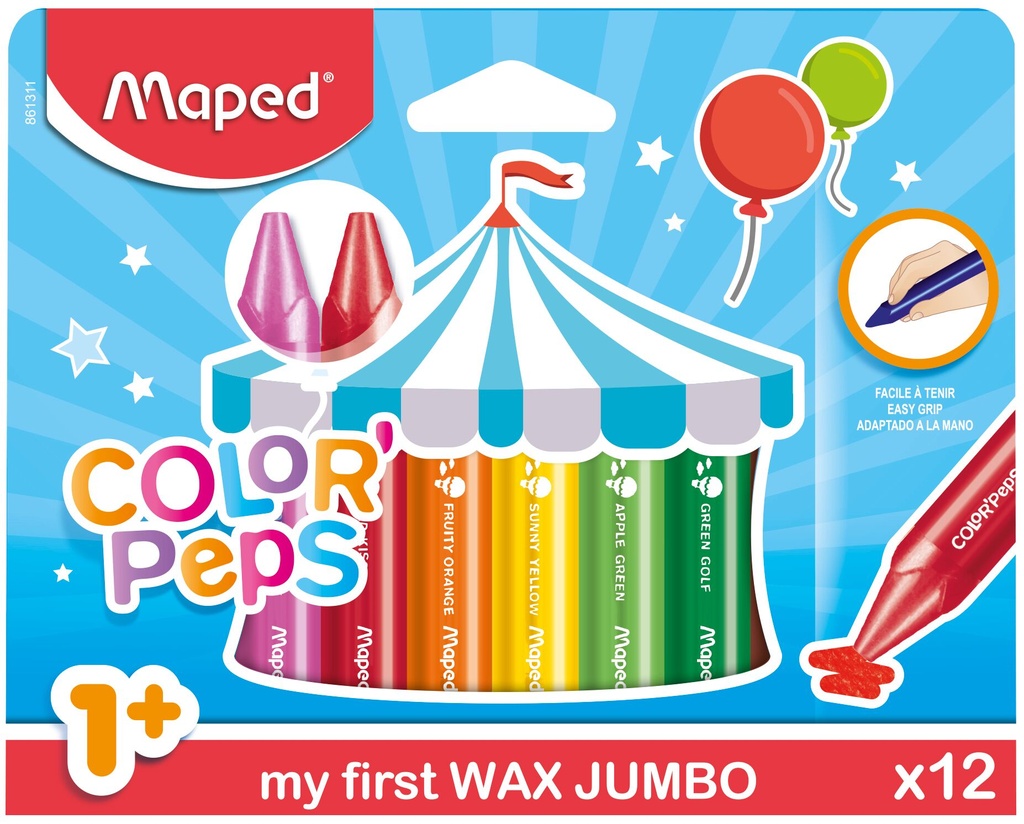 Waskrijt Maped Color'Peps Early Age assorti (12)