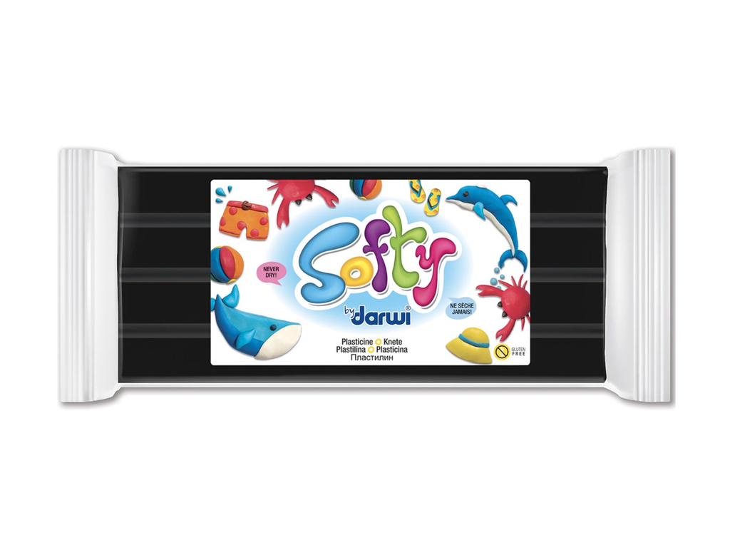 Boetseerklei Darwi softy 500gr zwart