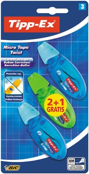 Correctieroller Tipp-ex micro tape twist assorti (2+1)