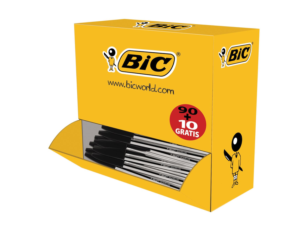Balpen Bic Cristal Original zwart voordeelpak 90+10 gratis