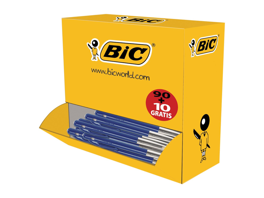 Balpen Bic M10 Clic Original blauw voordeelpak 90+10 gratis
