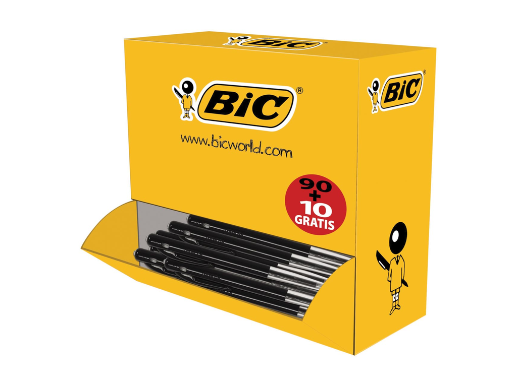 Balpen Bic M10 Clic Original zwart voordeelpak 90+10 gratis