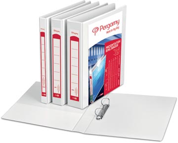 Panorama ringmap Pergamy PP A4 2 D-ringen 25mm rug 44mm 3 insteekvakken wit