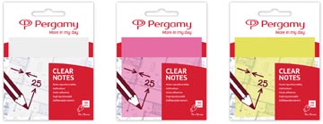 Memoblok Pergamy 76x76mm transparant wit