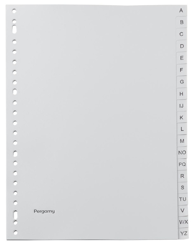 Tabblad Pergamy PP A4 23-gaats A-Z grijs