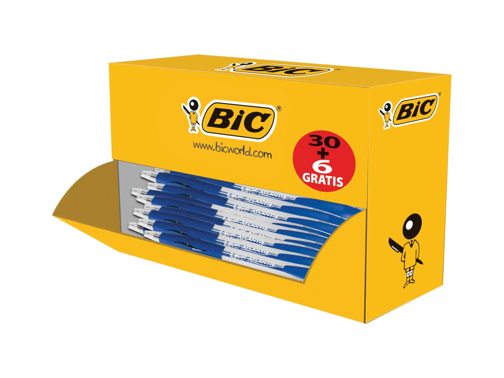 Balpen Bic Atlantis Classic blauw voordeelpak 30+6 gratis