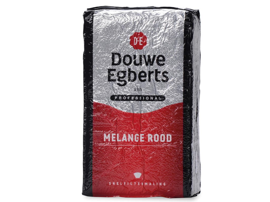 Koffie Douwe Egberts Melange gemalen koffie voor snelfilters rood 1kg