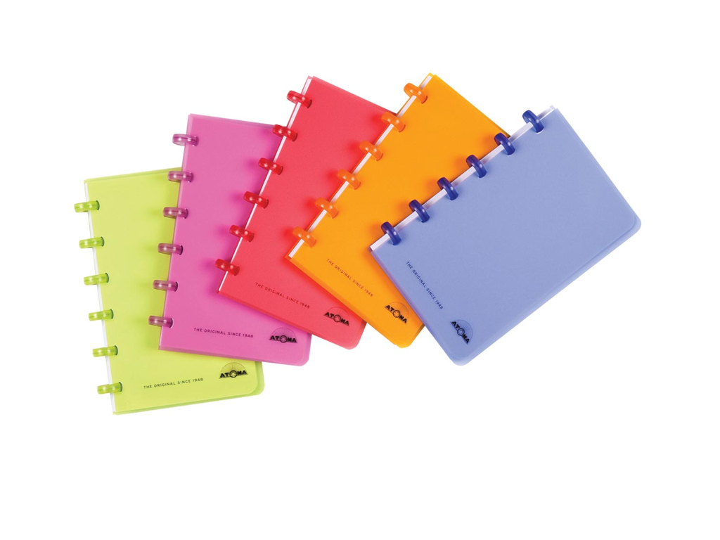 Schrift Atoma PP 100x160mm geruit 120blz transparant assorti