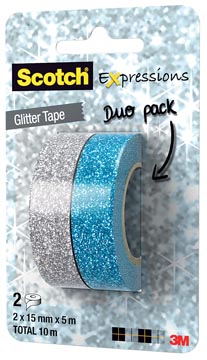 Glittertape Scotch Expressions 15mmx5m assorti (2)