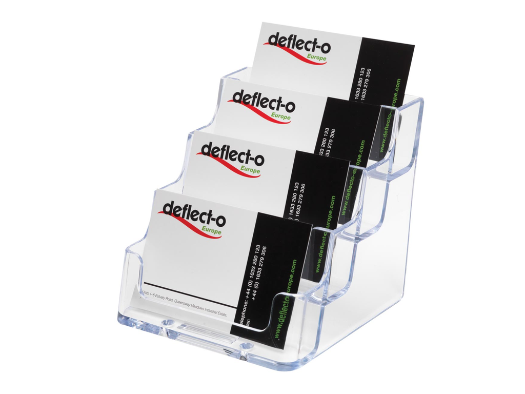 Visitekaarthouder Deflecto 4-vaks transparant