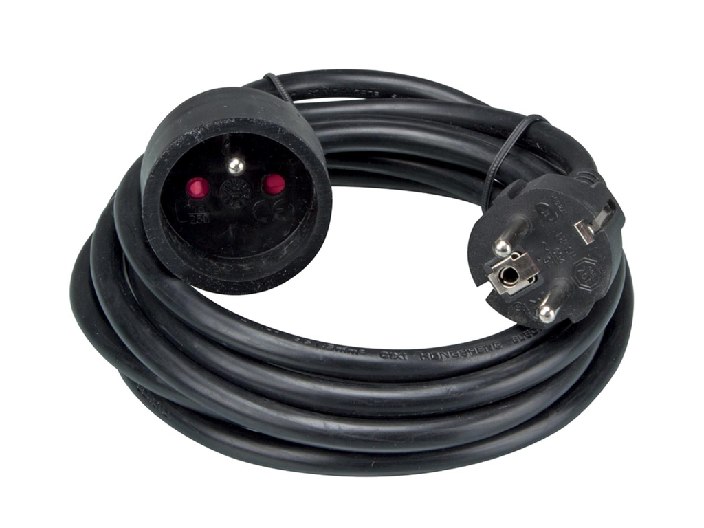 Verlengkabel Perel 3m BE zwart