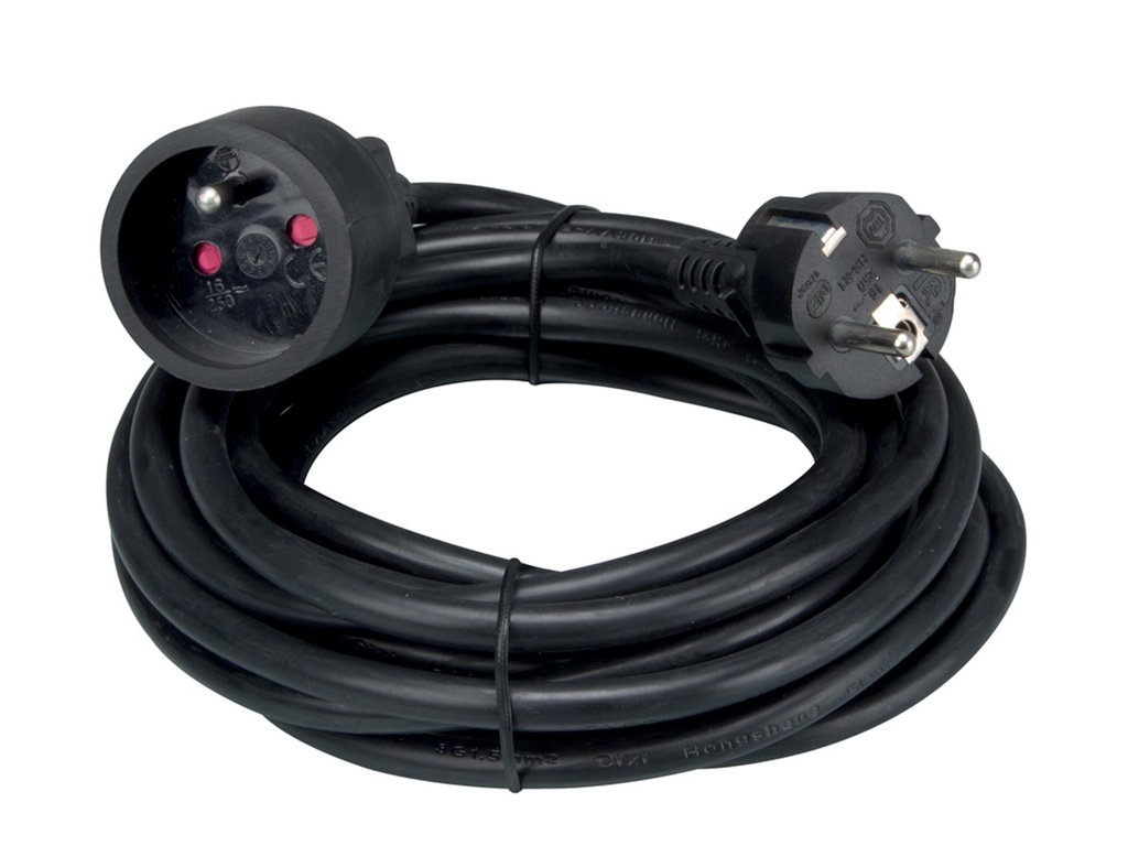 Verlengkabel Perel 5m BE zwart