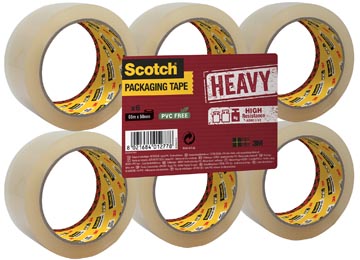 Verpakkingstape Scotch Heavy 50mmx66m transparant (6)