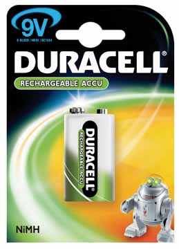 Batterij oplaadbare Duracell 9V