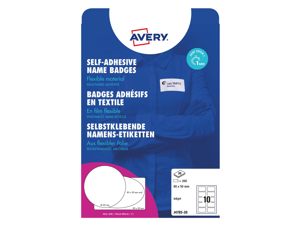Naambadge labels Avery zelfklevend 50x80 (200)