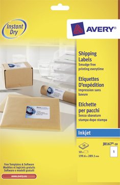 Etiketten Avery Shipping 01 etik/bl 199,6x289,1mm voor inkjet wit (10)