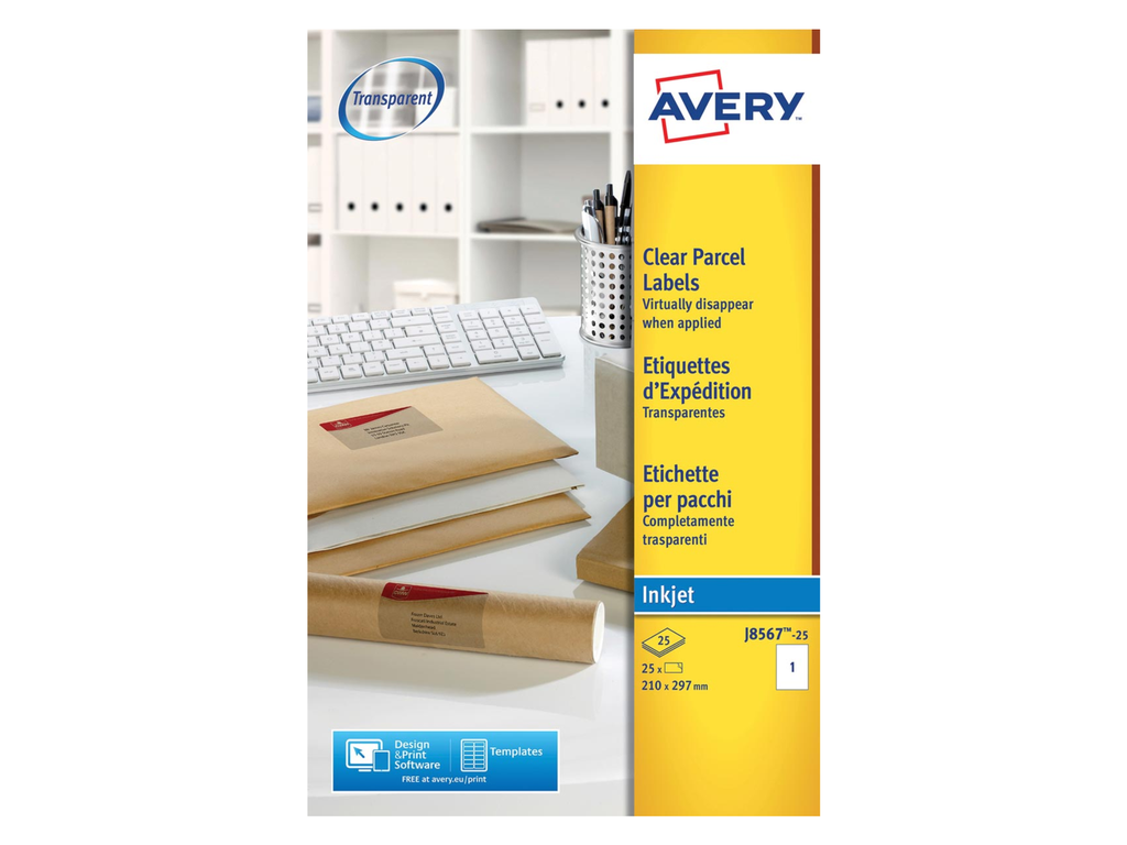 Etiketten Avery Address 01 etik/bl 210x297mm voor inkjet transparant (25)