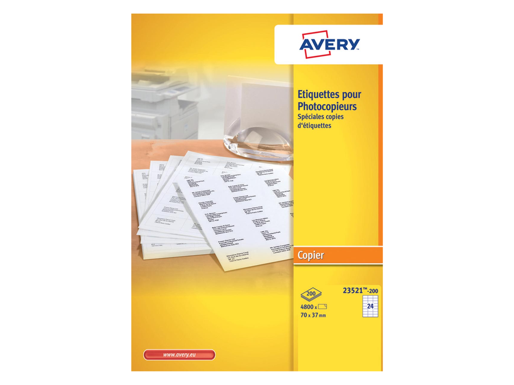 Etiketten Avery 24 etik/bl 70x37mm voor copier wit (200)