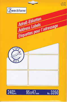 Etiketten Avery 95x47mm wit (240)