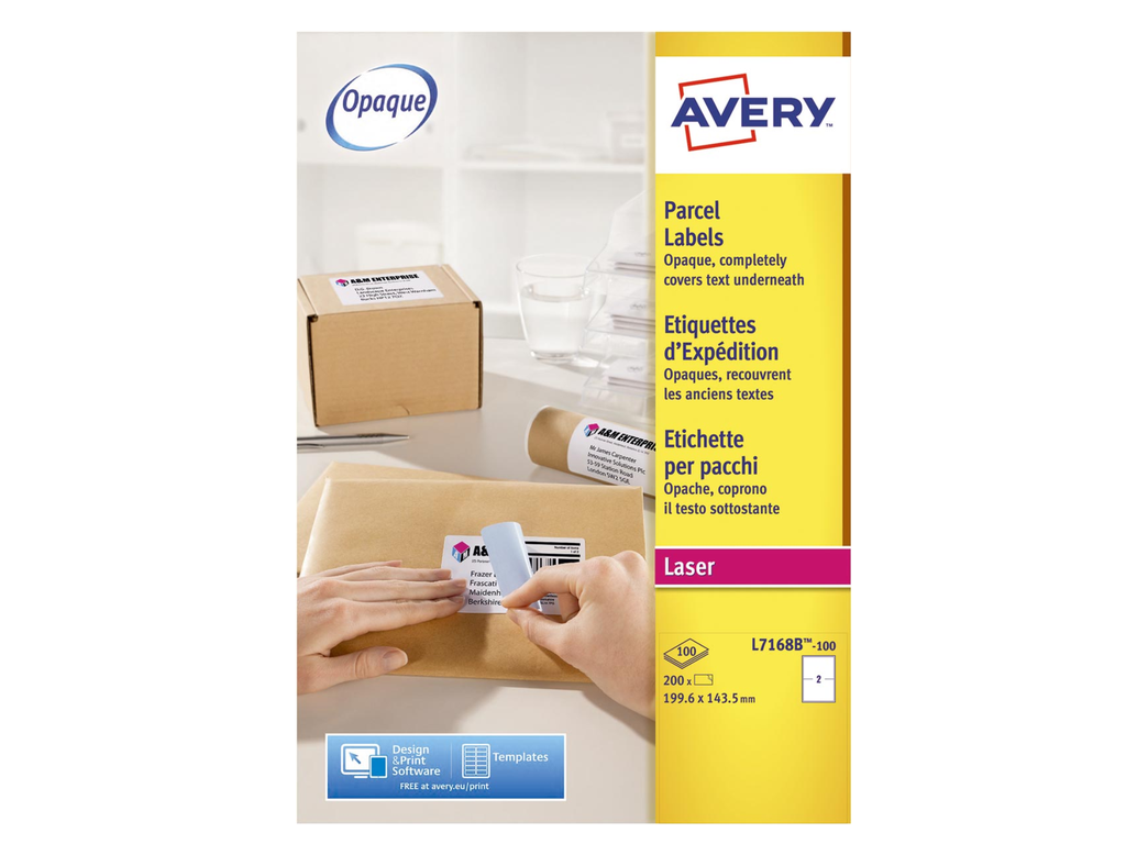 Etiketten Avery BlockOut QuickPeel 02 etik/bl 199,6x143,5mm voor laser (100)
