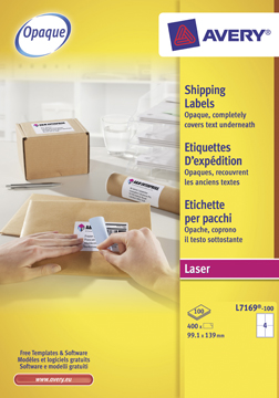 Etiketten Avery Shipping 04 etik/bl 99,1x139mm voor laser wit (100)