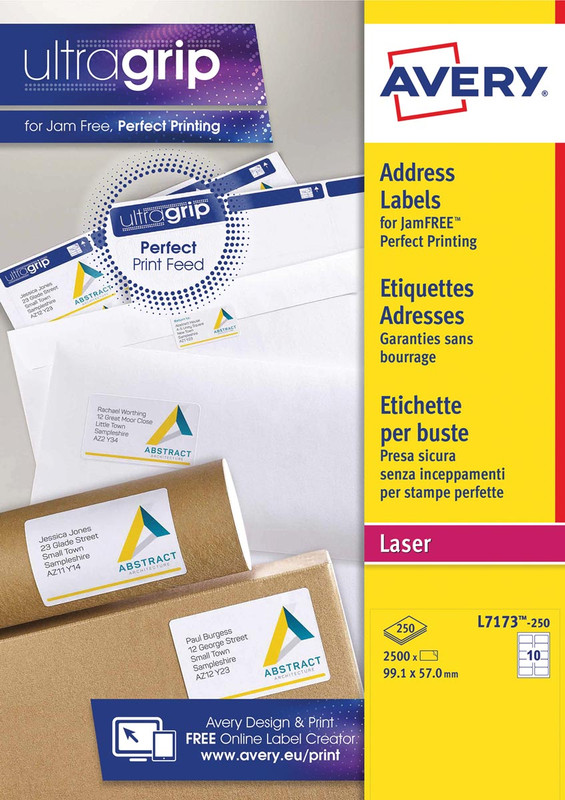 Etiketten Avery QuickPeel 10 etik/bl 99,1x57mm voor laser (250)