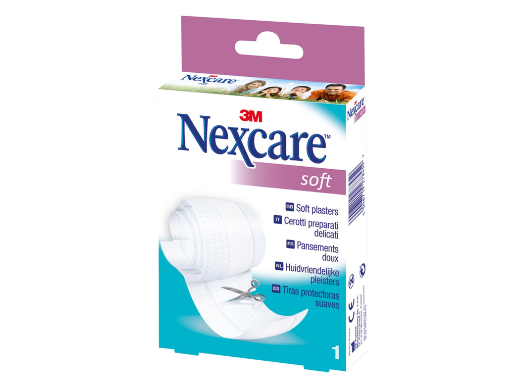 Pleisters 3M Nexcare Soft 8cmx1m om op maat te knippen