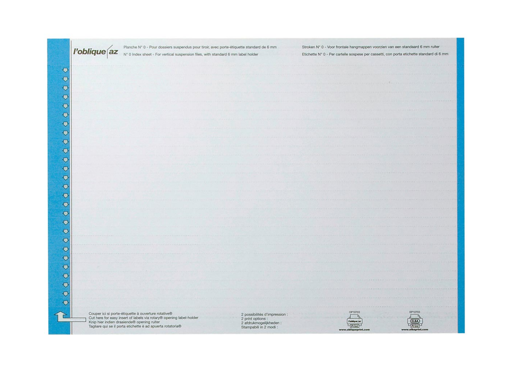 Ruiterstroken Elba hangmap lade nr.0 27st/bl 29cm blauw/wit