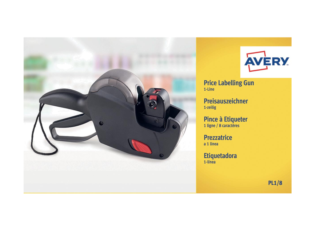 Prijstang Avery 1-regelig zwart