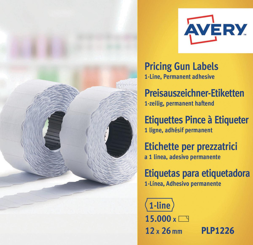 Etiketten Avery Prijstang permanent 12x26mm 1.500 etik/rol wit (10)