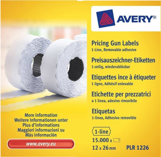 Etiketten Avery Prijstang afneembaar 12x26mm 1.500 etik/rol wit (10)